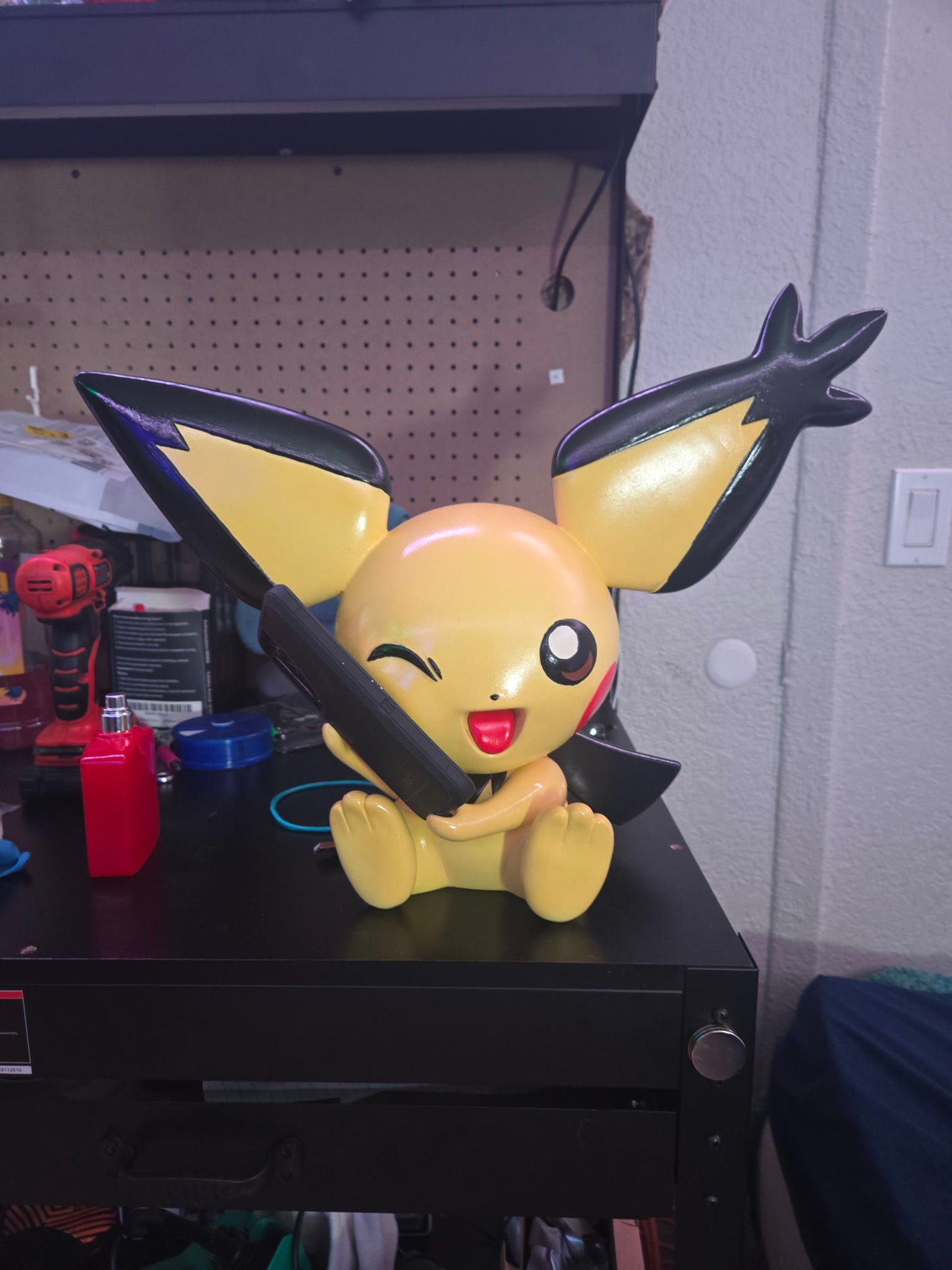Hand-Painted 3D Printed Cute Electric Critter Phone Charging Station - Life-Size Holder
