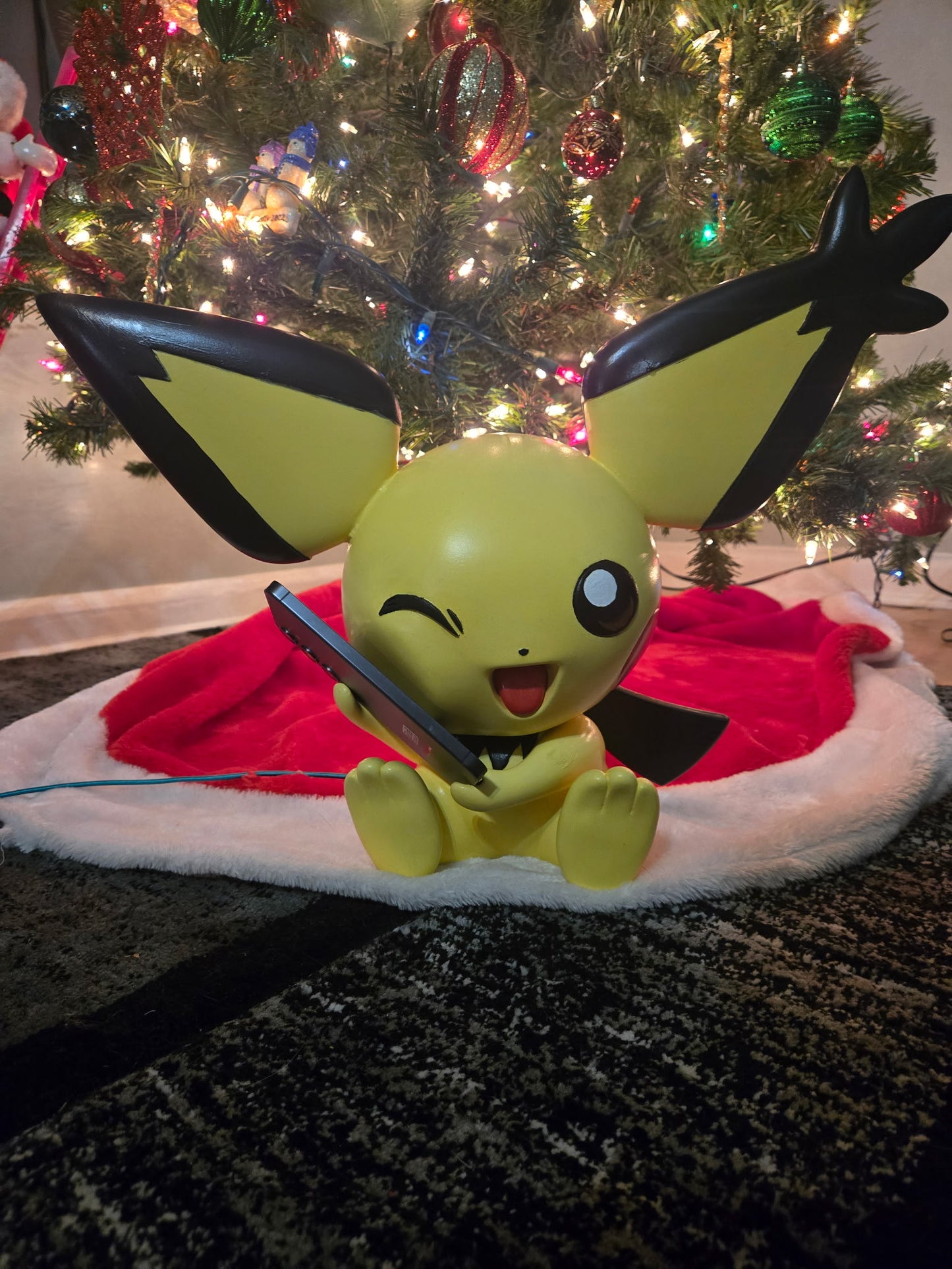 Hand-Painted 3D Printed Cute Electric Critter Phone Charging Station - Life-Size Holder